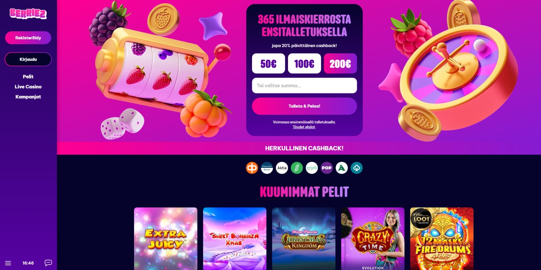 Berriez casinon ulkoasu