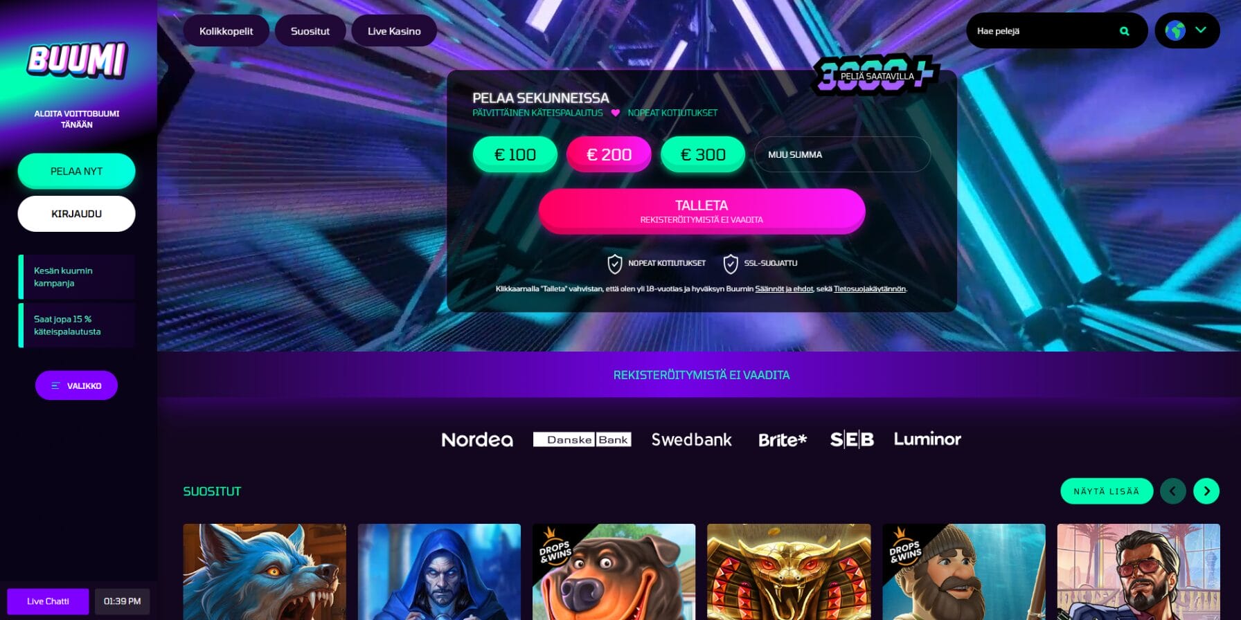 Buumi Casinon ulkoasu Buumi Casinon ulkoasu