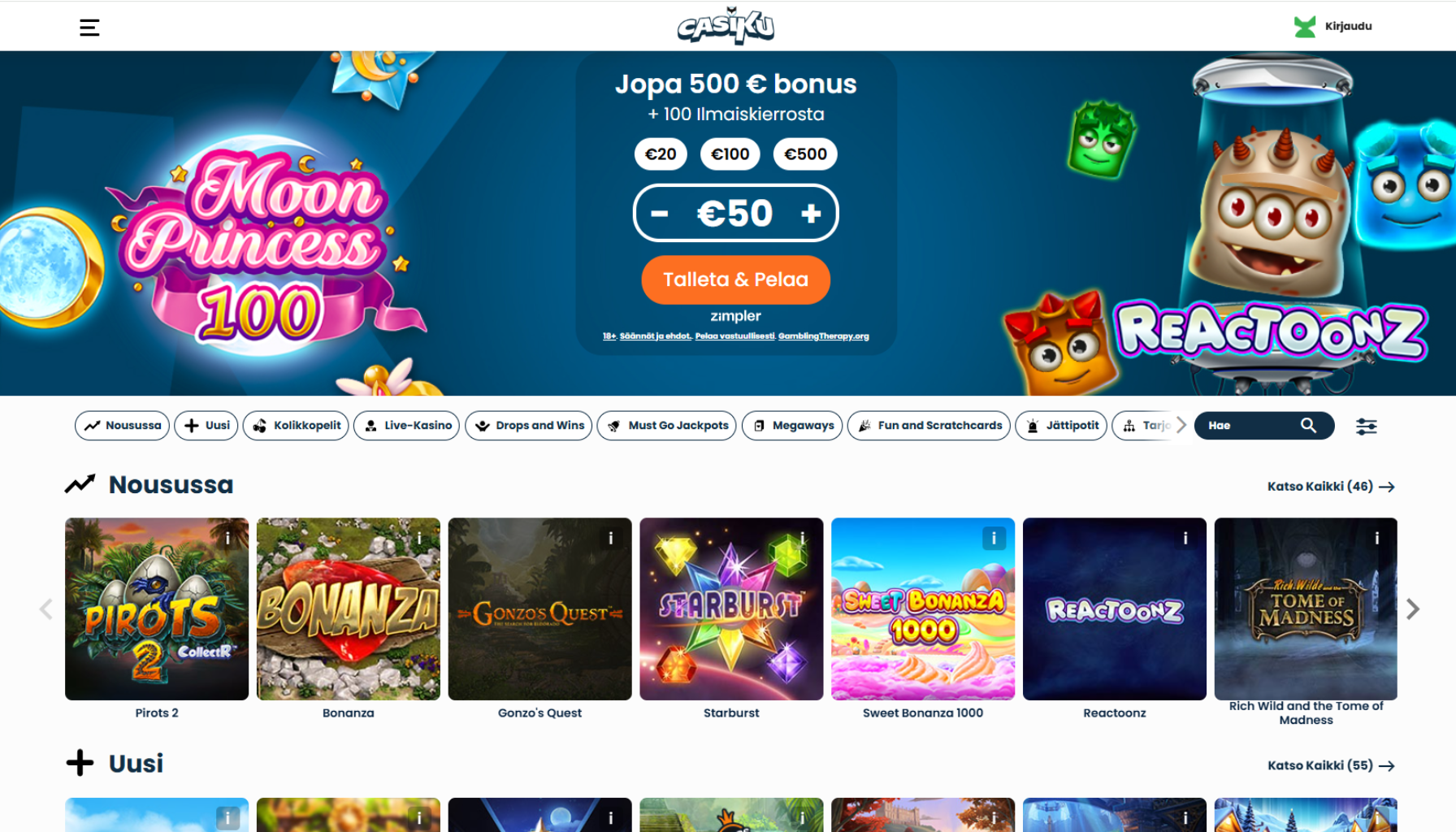 Casiku Casinon ulkoasu Casiku Casinon ulkoasu
