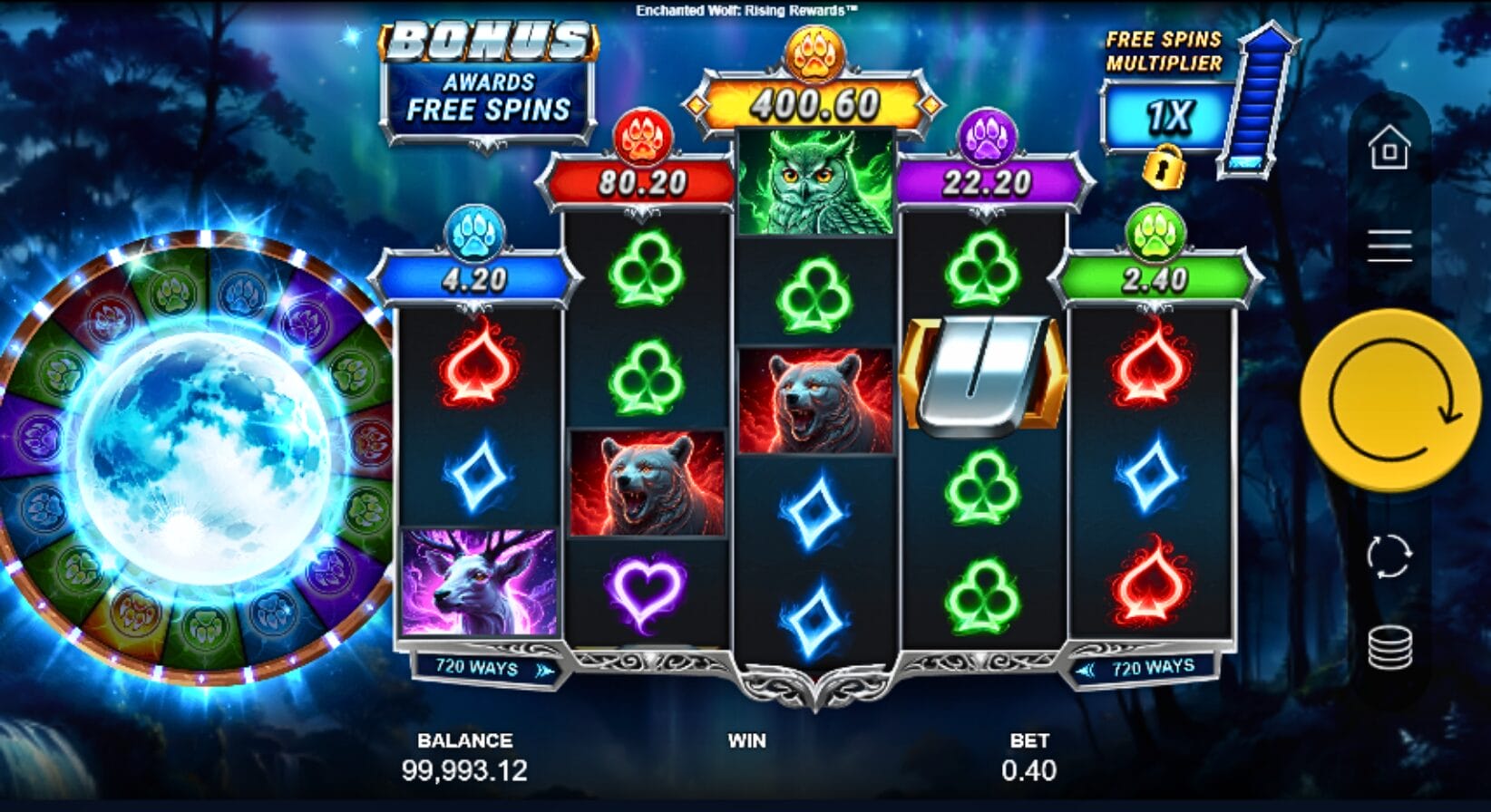 Enchanted Wolf Rising Rewards King Millions j&auml;ttipottipeli