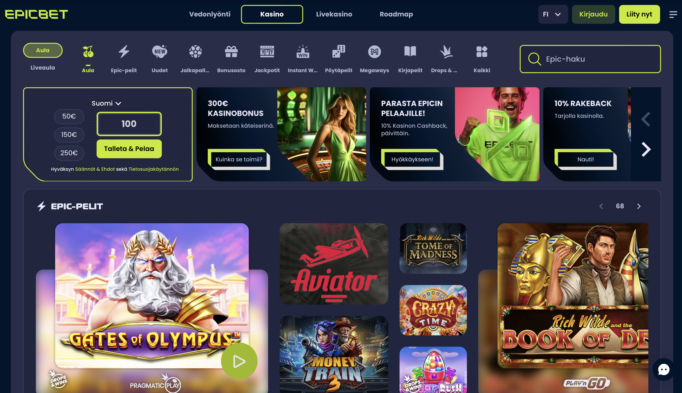 Epicbet kasinon ulkoasu Epicbet kasinon ulkoasu