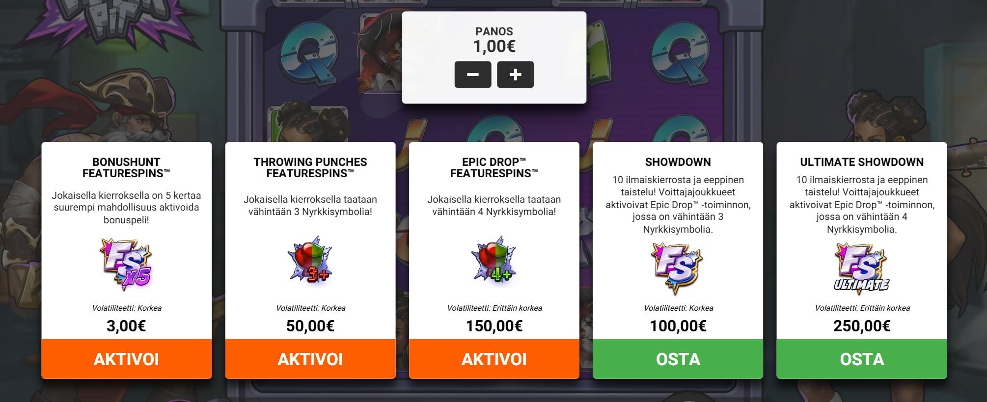 Fighter Pit ostobonus -ominaisuudet ja hinnat