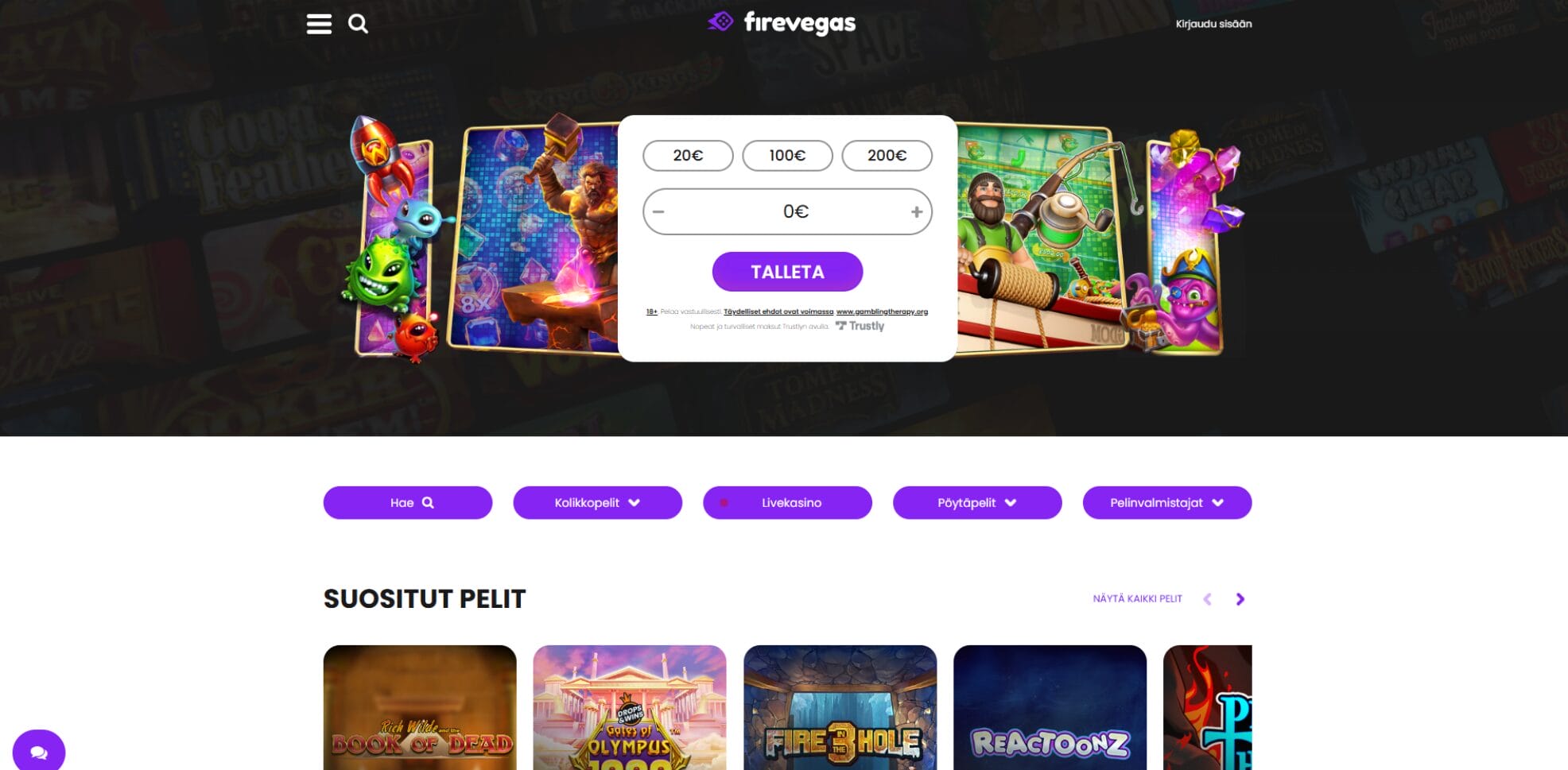 Firevegas casinon ulkoasu Firevegas casinon ulkoasu