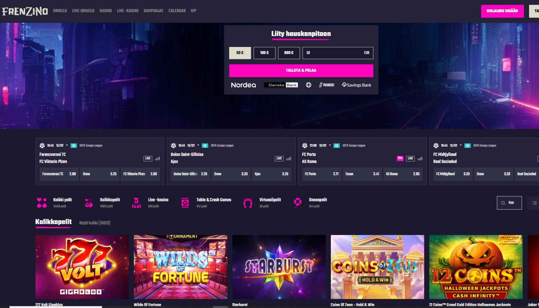 Frenzino casino ulkoasu Frenzino casinon ulkoasu