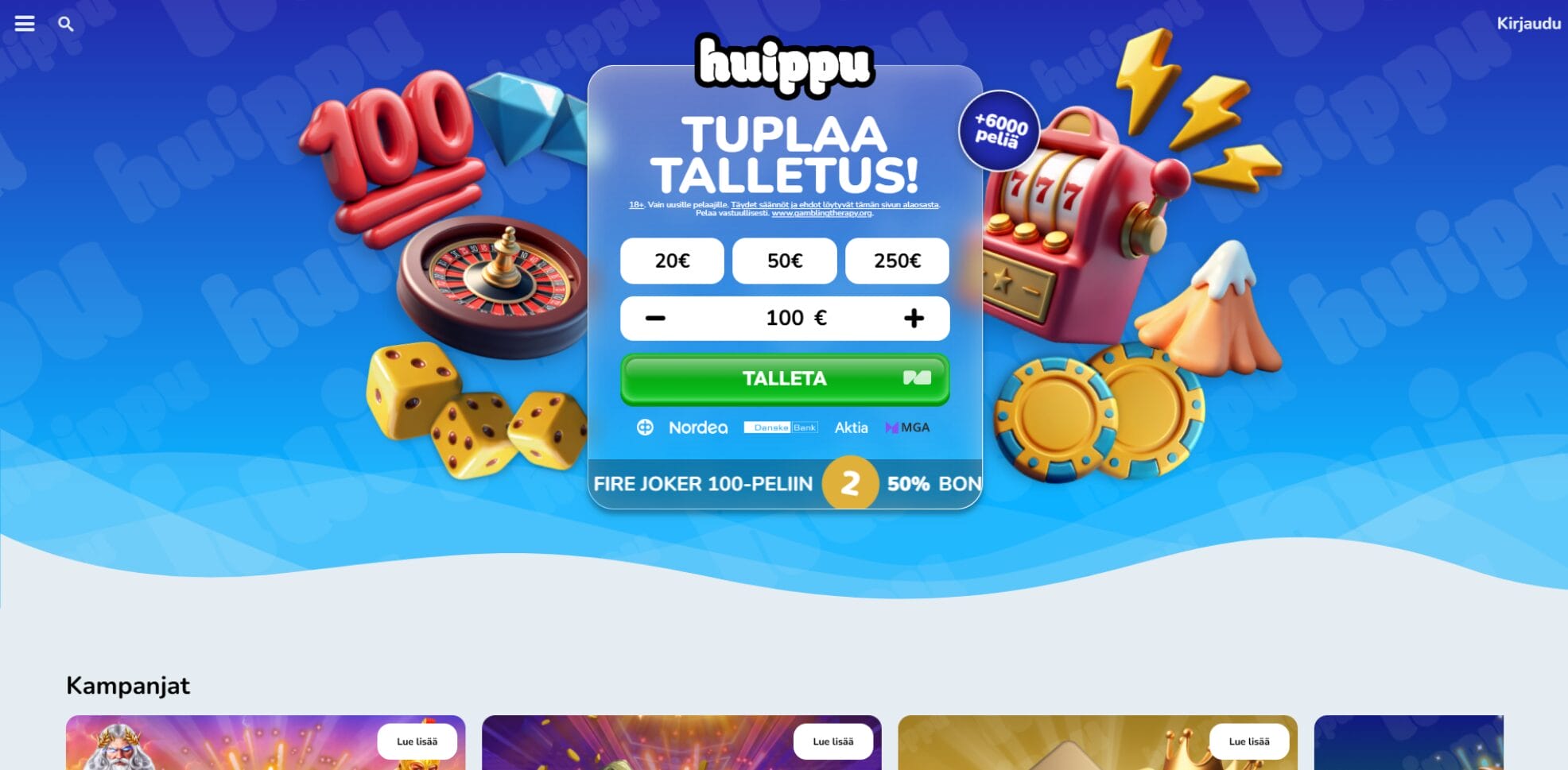 Huippukasinon ulkoasu