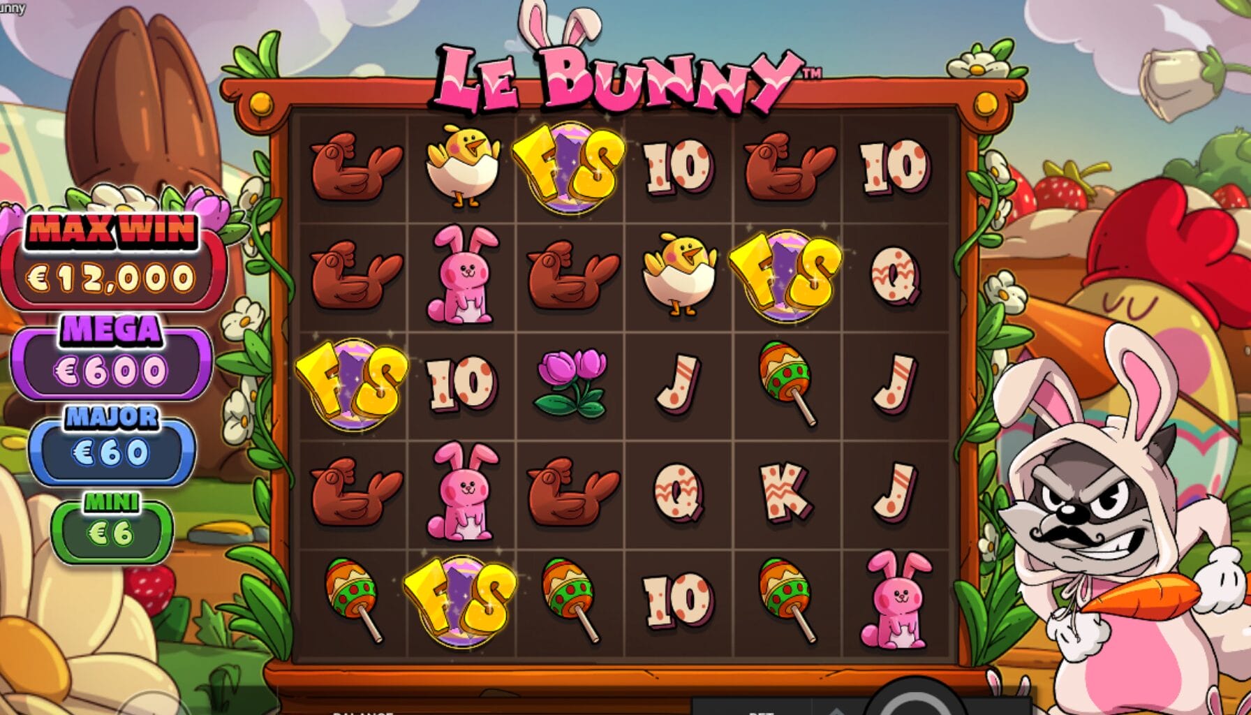 Le Bunny -kolikkopelin ilmaiskierrokset alkoivat nelj&auml;ll&auml; FS Scatter-symbolilla