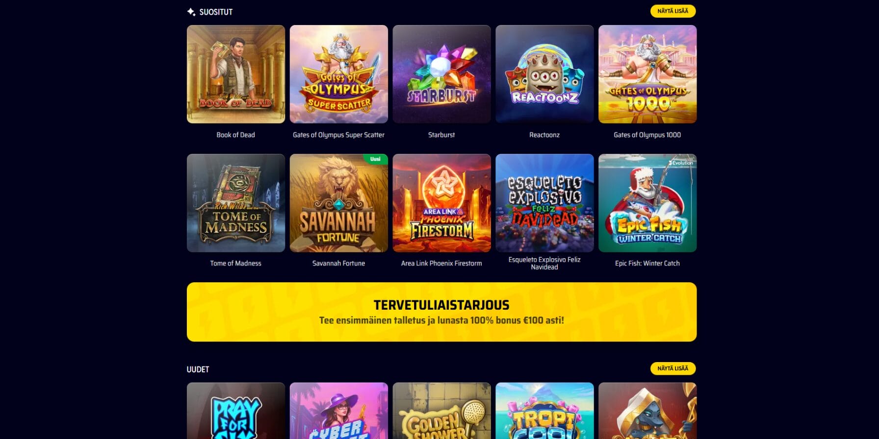 Onerush Casinon ulkoasu