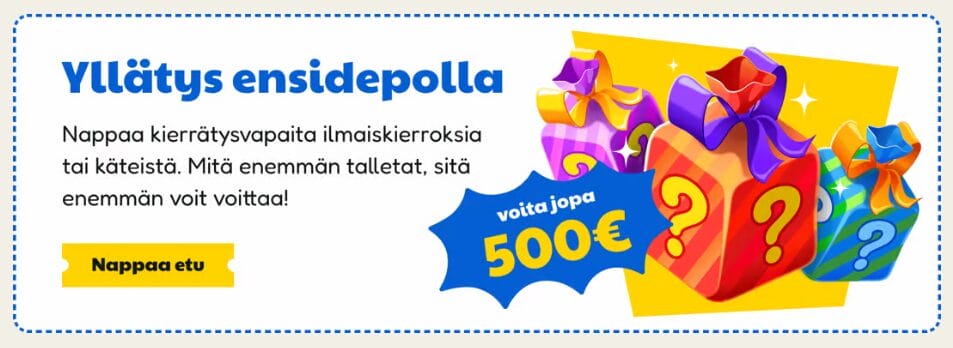 Pelikioskin tervetulobonuksen sis&auml;lt&ouml;