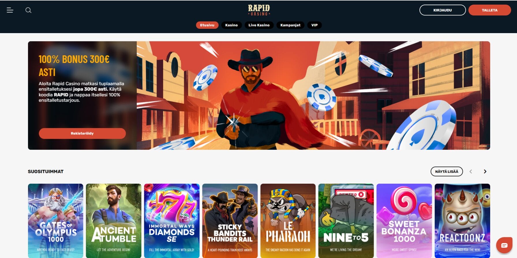 Rapidcasino casinon ulkoasu Rapidcasino casinon ulkoasu