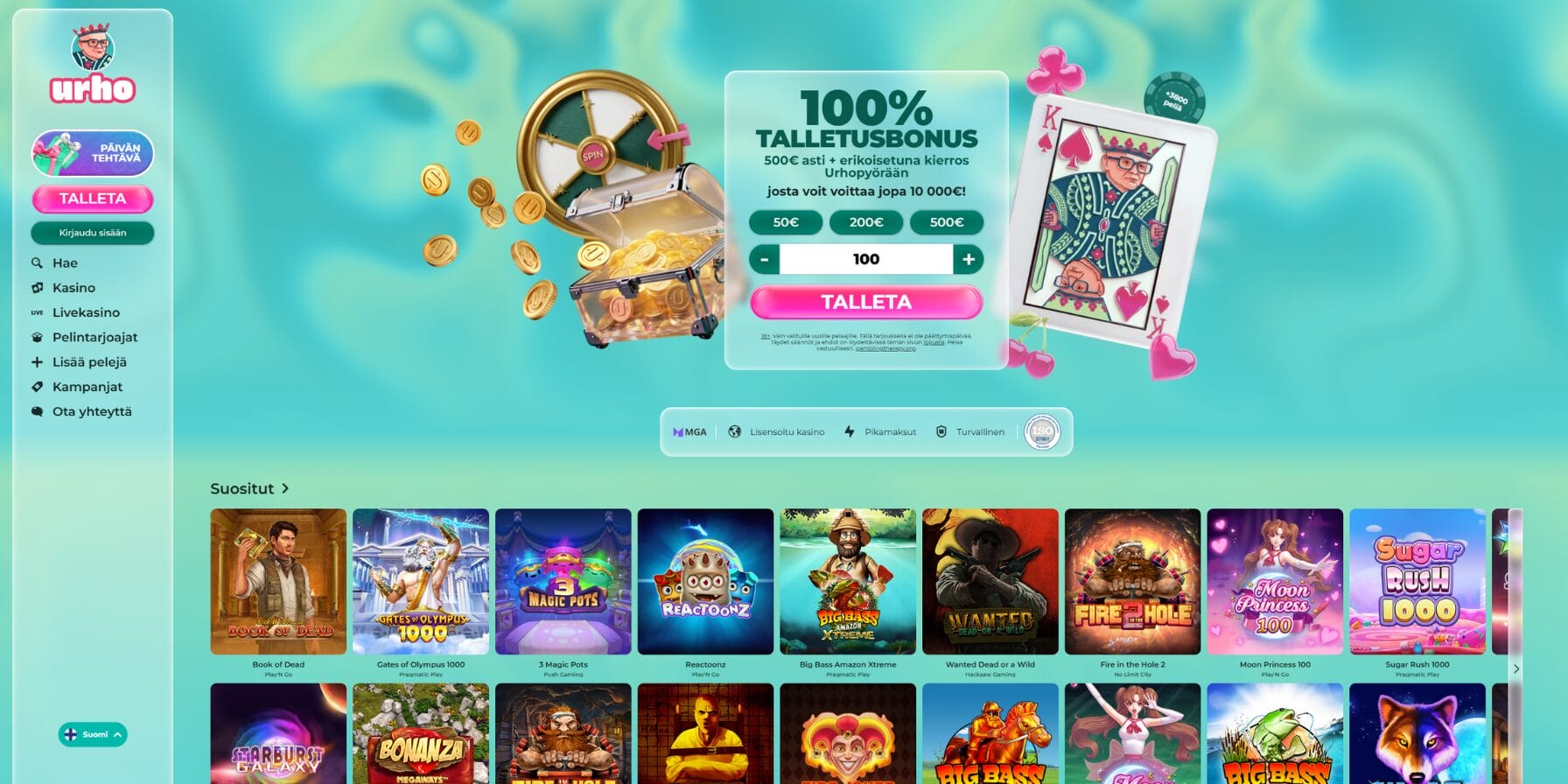 Urho Casinon ulkoasu Urho Casinon ulkoasu