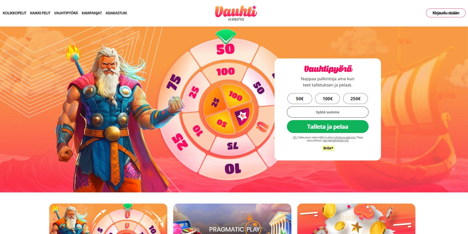 Vauhti kasinon ulkoasu Vauhti kasinon ulkoasu