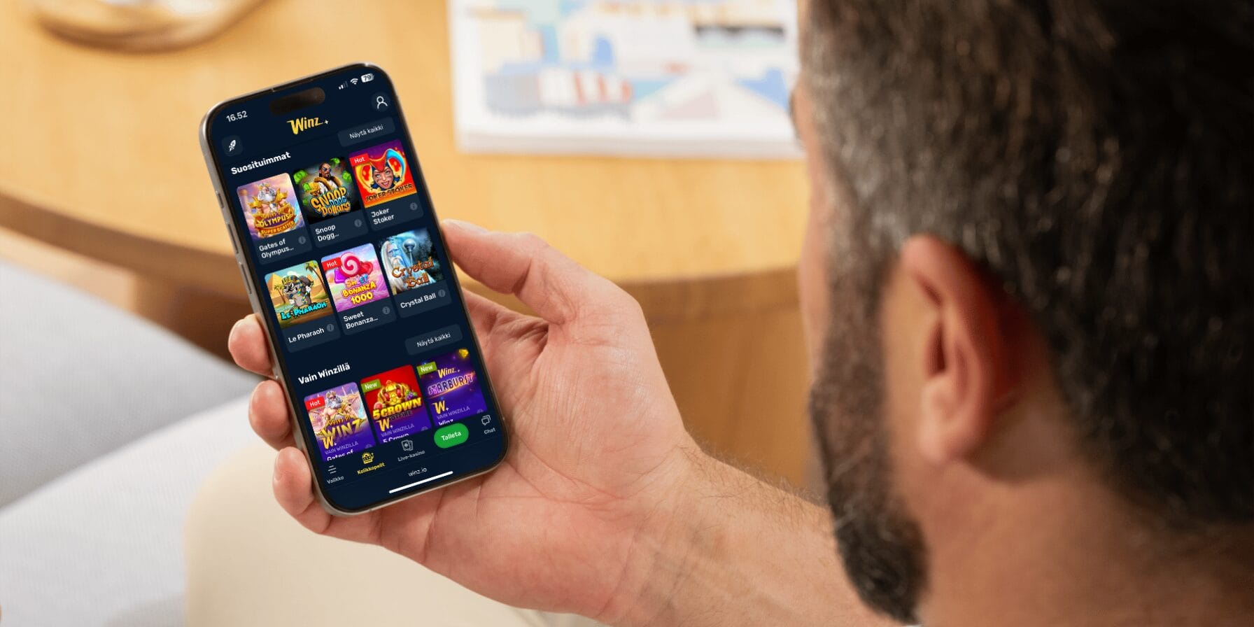Winz mobiilikasino puhelimen n&auml;yt&ouml;ll&auml;